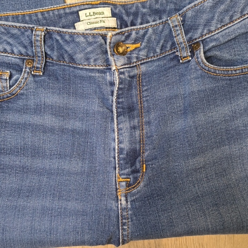 LL Bean Straight Leg w/28.5" Inseam Size 12 Denim Jeans sac970 - Picture 3 of 6